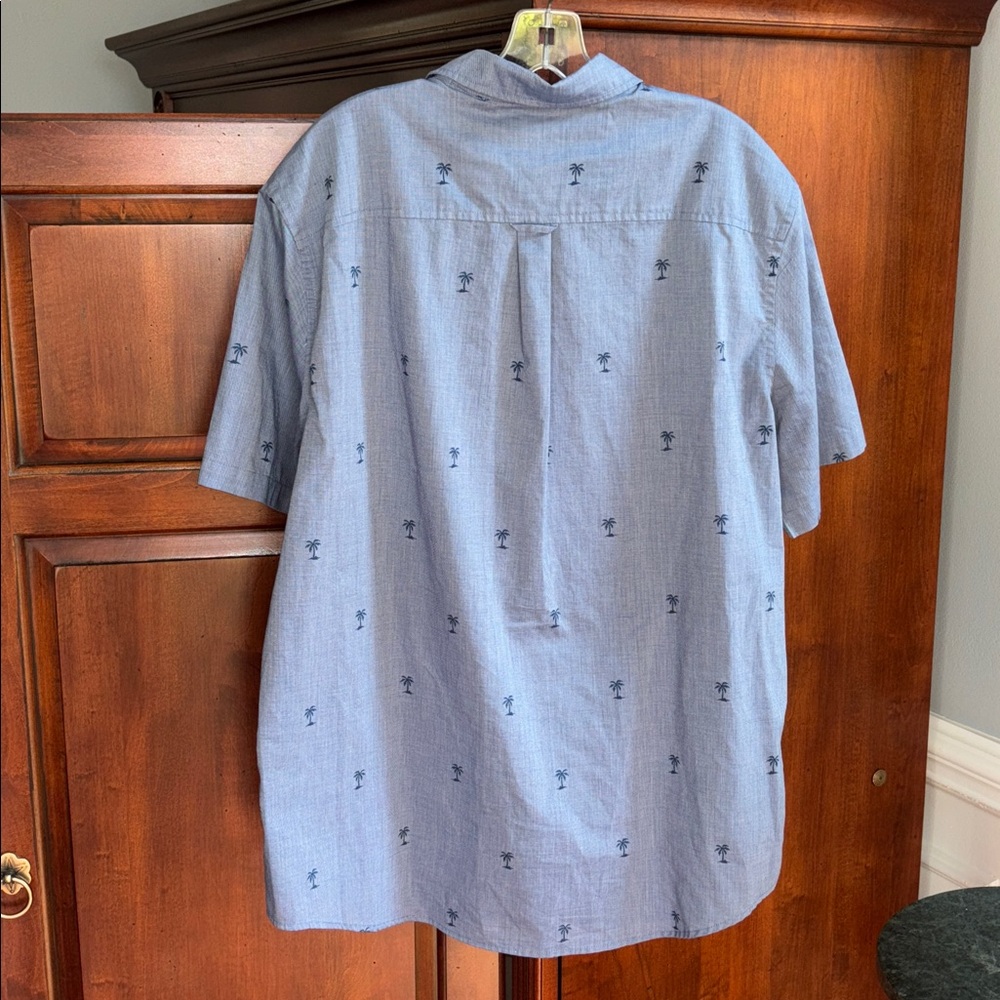 Chaps Palm Tree Woven Shirt Sleeve Button Down Shirt - Picture 7 of 10